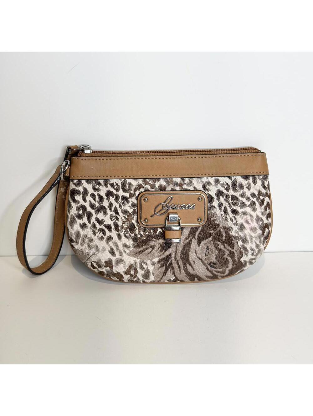 Vintage Guess Leopard Print Wristlet Clutch